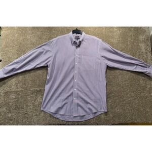 Neiman Marcus Dress Shirt Mens 16.5-34/35 80's 2-Ply Cotton Classic Plaid‎